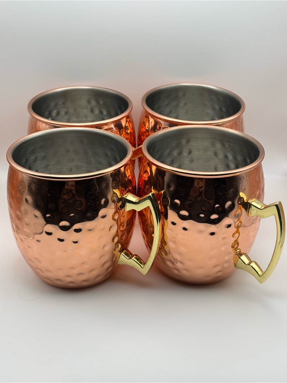 Hammered Copper Moscow Mule Mugs-Set of 4